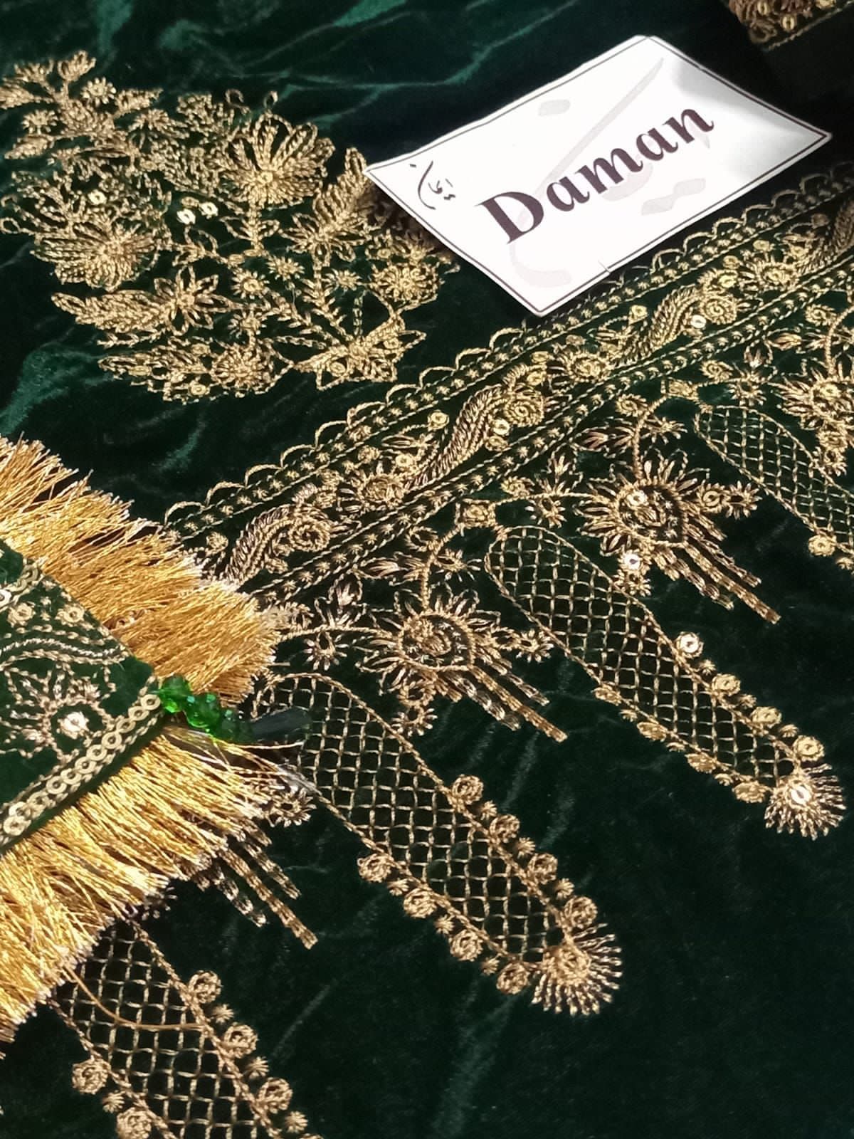 Jazmin Green 9000 Micro Velvet Thread Work Formal Collection