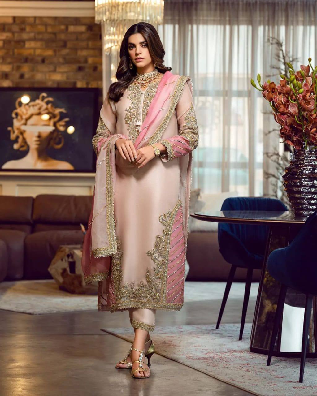 SR MF-SR-26005 Premium Organza Dress With Emb Organza  Dupatta 2026