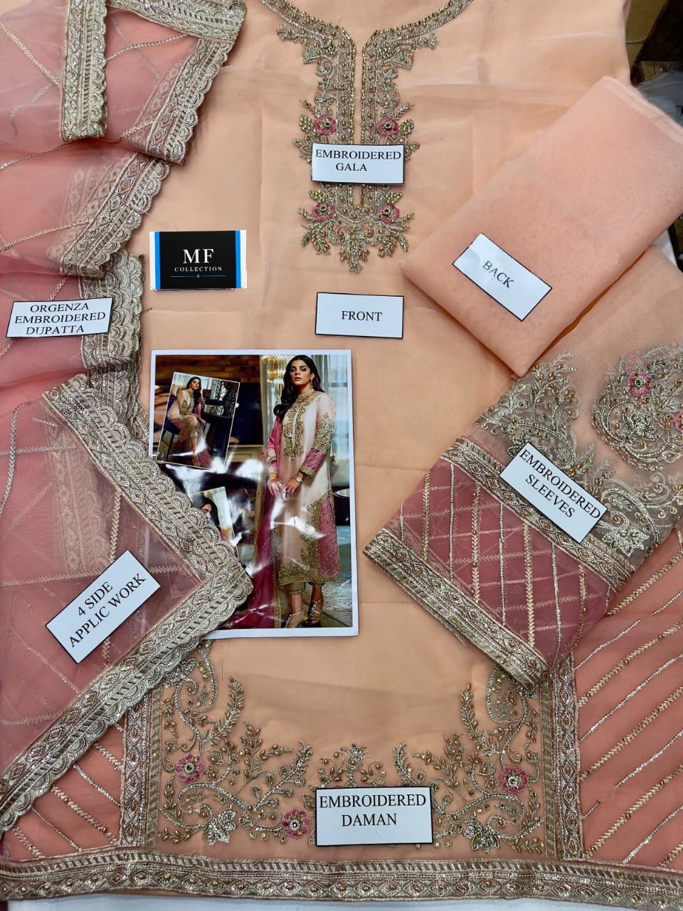 SR MF-SR-26005 Premium Organza Dress With Emb Organza  Dupatta 2026