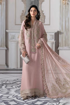M.B MF-032 Premium Chiffon Emb 3 Piece Unstitched Suit With Chiffon Dupatta 2026 