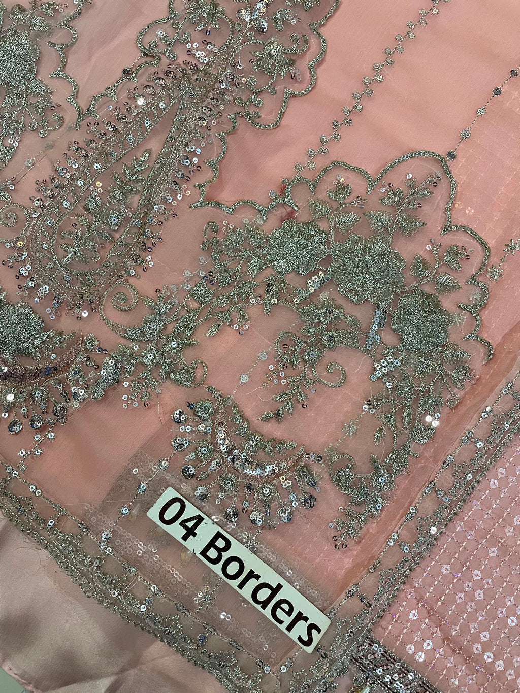 M.B MF-032 Premium Chiffon Emb 3 Piece Unstitched Suit With Chiffon Dupatta 2026