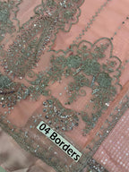 M.B MF-032 Premium Chiffon Emb 3 Piece Unstitched Suit With Chiffon Dupatta 2026