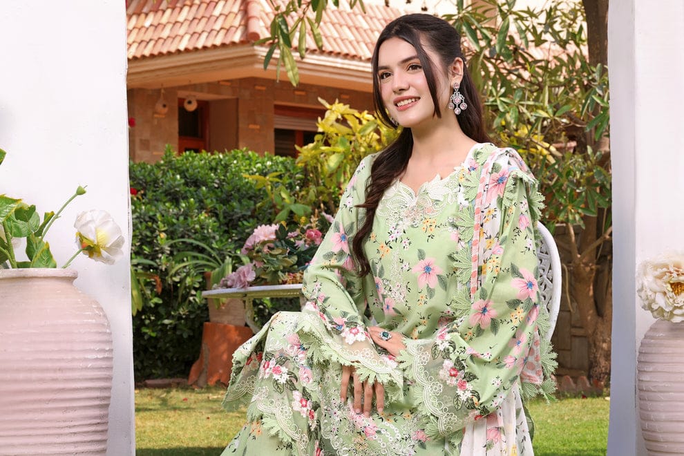 AN MF-26009 Premium Digital Printed Lawn With Emb Chiffon Dupatta Unstitched 3 Piece 2026