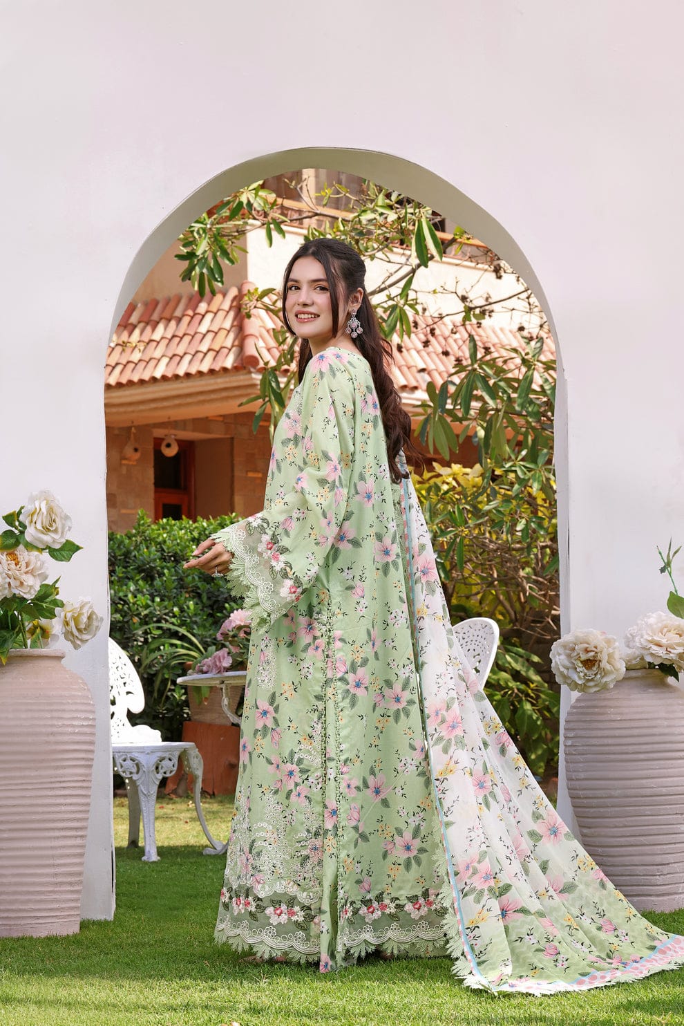 AN MF-26009 Premium Digital Printed Lawn With Emb Chiffon Dupatta Unstitched 3 Piece 2026