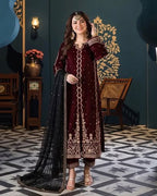 Premium MF-PR Luxury Chiffon Unstitched 3 Piece Suit With Emb Chiffon Dupatta 2026