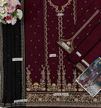 A.J  MF-031 Premium Chiffon Emb 3 Piece Unstitched Suit With Chiffon Dupatta 2026