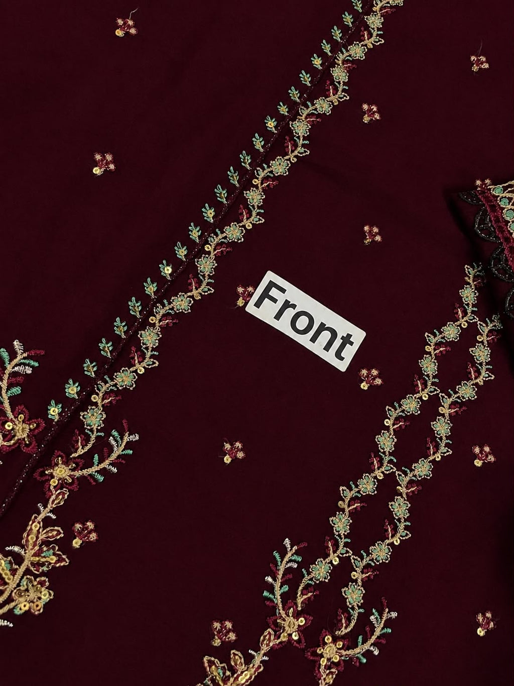 A.J  MF-031 Premium Chiffon Emb 3 Piece Unstitched Suit With Chiffon Dupatta 2026