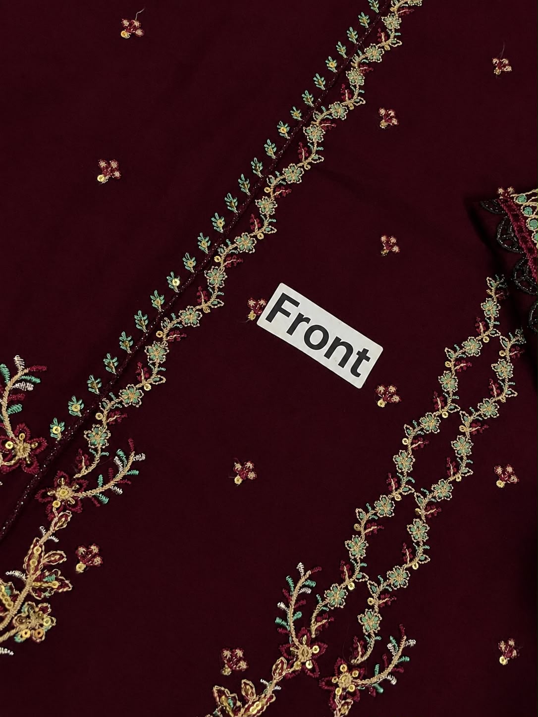 A.J  MF-031 Premium Chiffon Emb 3 Piece Unstitched Suit With Chiffon Dupatta 2026