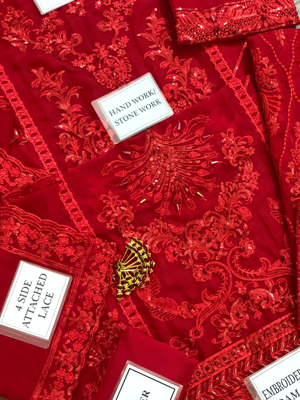 IZ MF-26006 Premium Semi Pure Chiffon With Emb Chiffon Dupatta Unstitched 3 Piece 2026