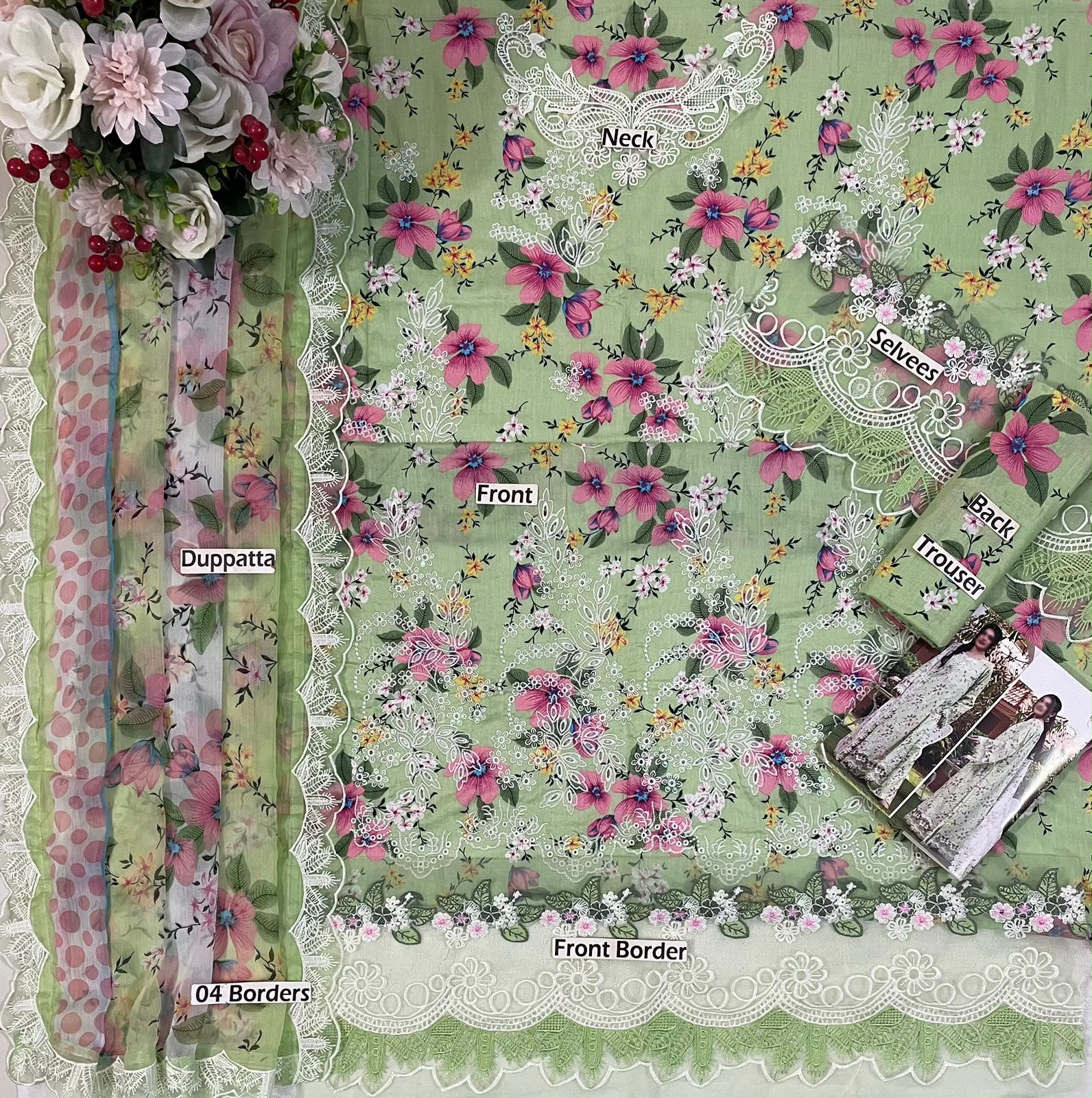 AN MF-26009 Premium Digital Printed Lawn With Emb Chiffon Dupatta Unstitched 3 Piece 2026