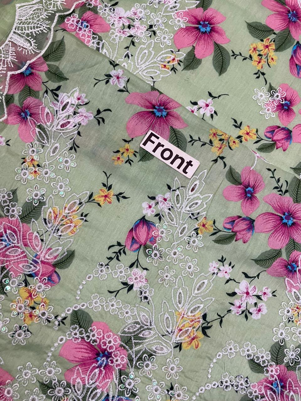 AN MF-26009 Premium Digital Printed Lawn With Emb Chiffon Dupatta Unstitched 3 Piece 2026