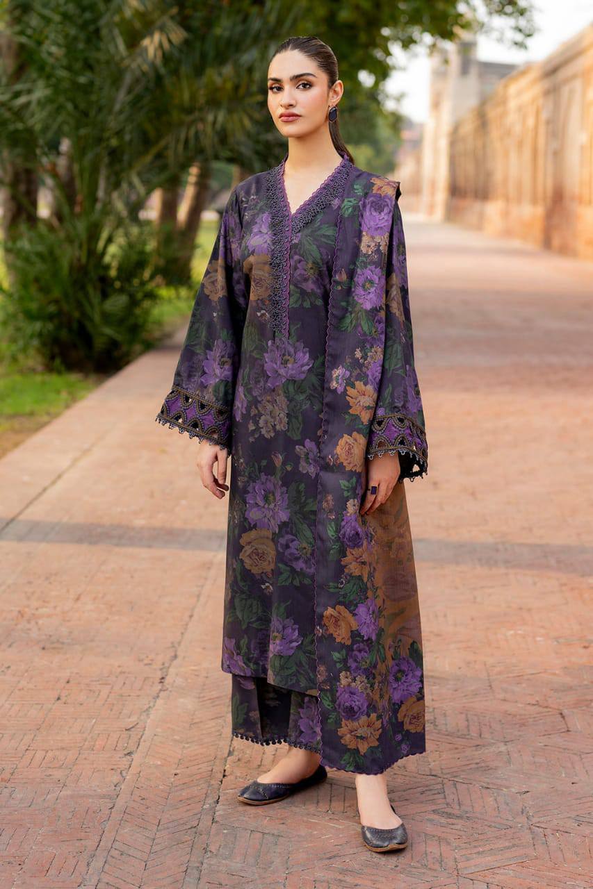 Baroque MF-BL-723-25 Premium Digital Printed Lawn Unstitched 3 Piece Suit With Chiffon Dupatta 2025