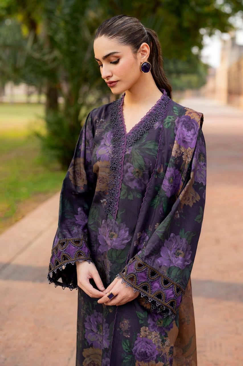BR MF-BL-723-25 Premium Digital Printed Lawn With Chiffon Dupatta Unstitched 3 Piece 2026