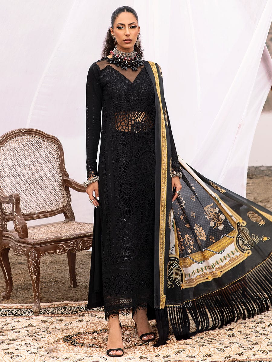 Bin Ilyas MF-BI Premium Chikankari Lawn Unstitched 3 Piece Suit With Silk Digital Printed Dupatta 2026