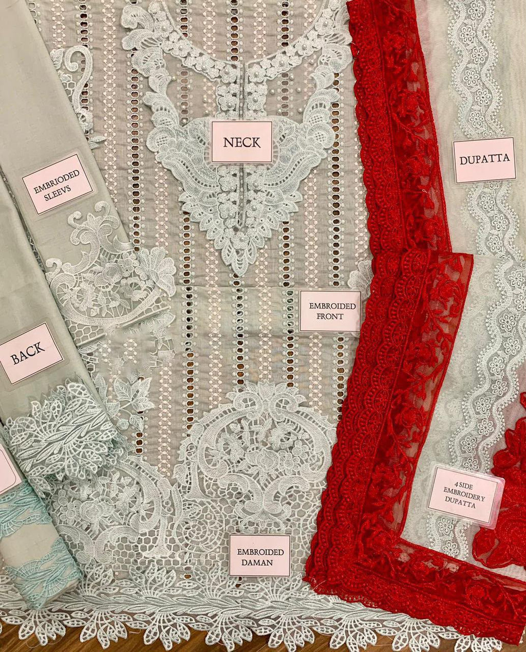 CXS MF-26011 OPEL Premium Cotton Chikankari With Emb Khaddi Net Dupatta Unstitched 3 Piece 2026