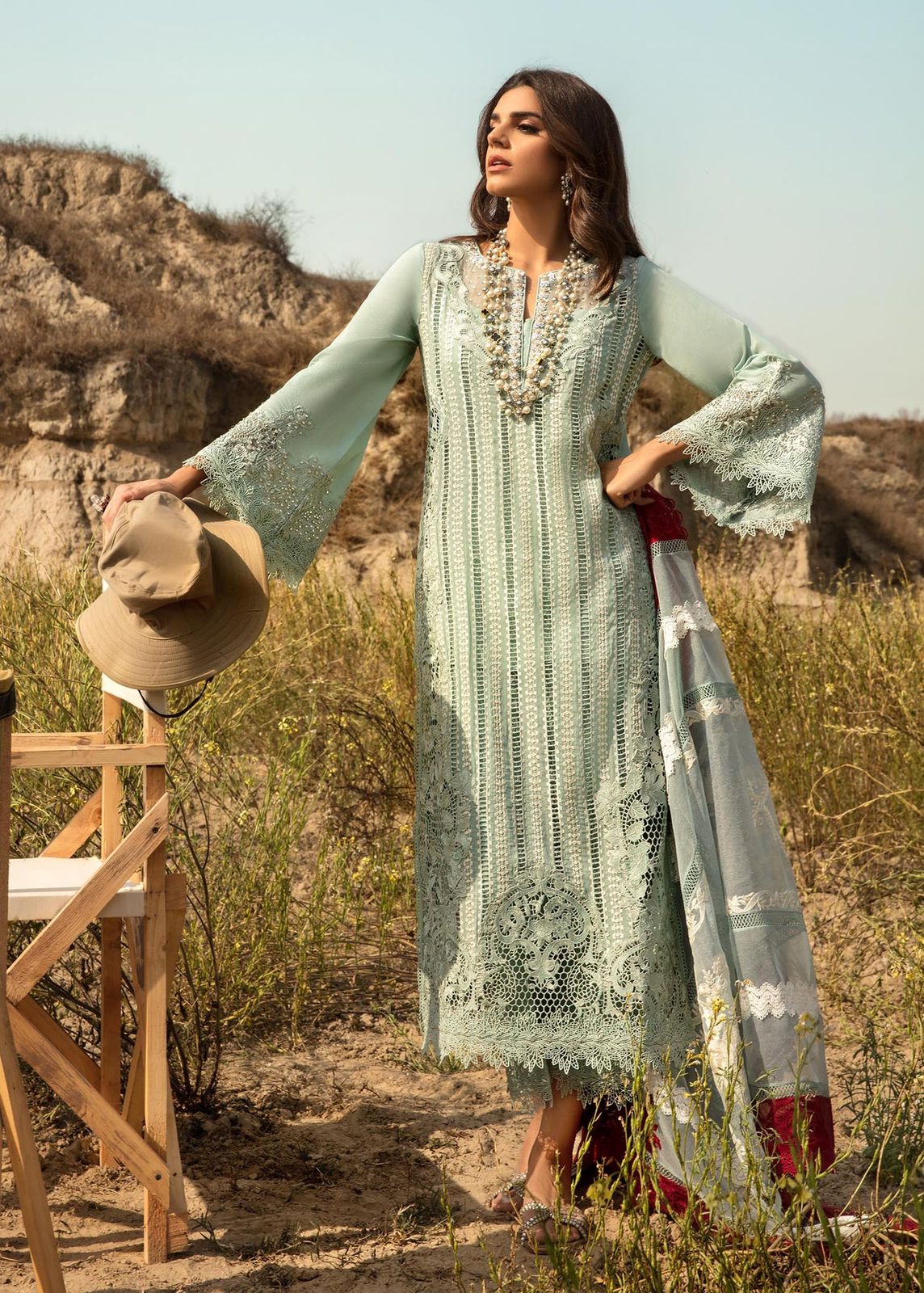 CXS MF-26011 OPEL Premium Cotton Chikankari With Emb Khaddi Net Dupatta Unstitched 3 Piece 2026