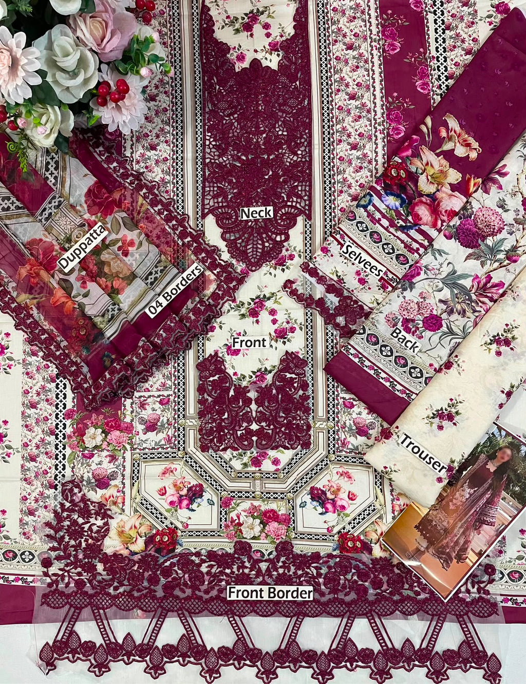 Elaaf MF-2A Premium Digital Printed Lawn With Emb Chiffon Dupatta Unstitched 3 Piece 2026