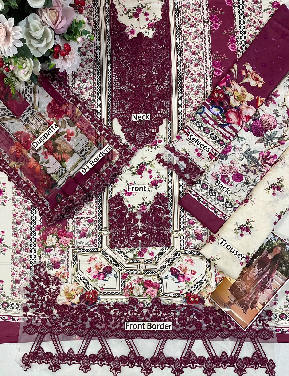 Elaaf MF-2A Premium Digital Printed Lawn With Emb Chiffon Dupatta Unstitched 3 Piece 2026