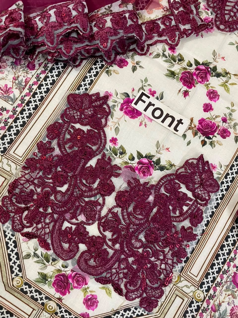 Elaaf MF-2A Premium Digital Printed Lawn With Emb Chiffon Dupatta Unstitched 3 Piece 2026