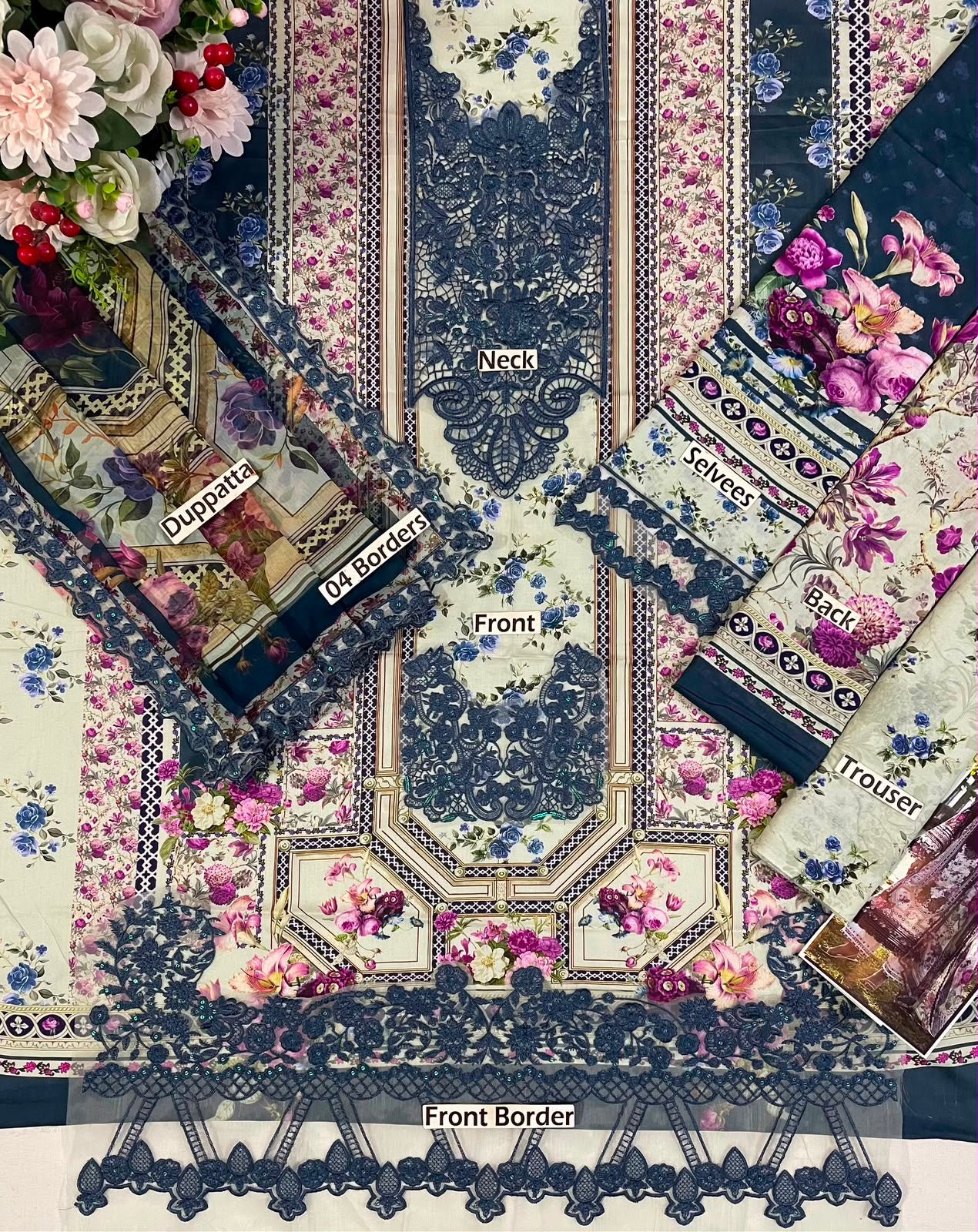 Elaaf MF-2A Premium Digital Printed Lawn With Emb Chiffon Dupatta Unstitched 3 Piece 2026