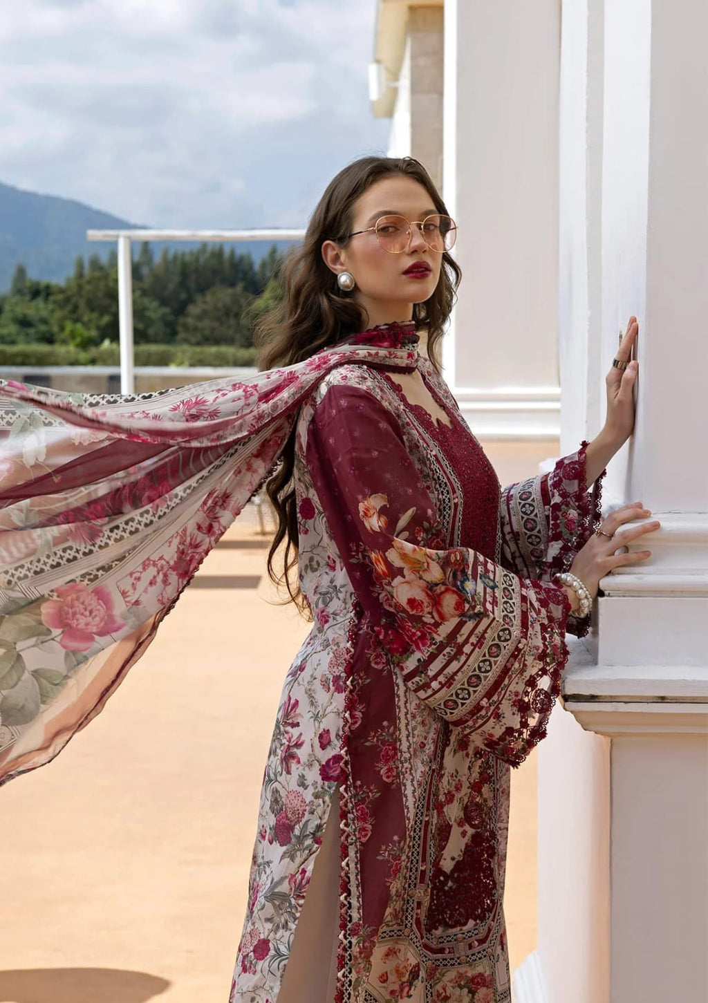 Elaaf MF-2A Premium Digital Printed Lawn With Emb Chiffon Dupatta Unstitched 3 Piece 2026