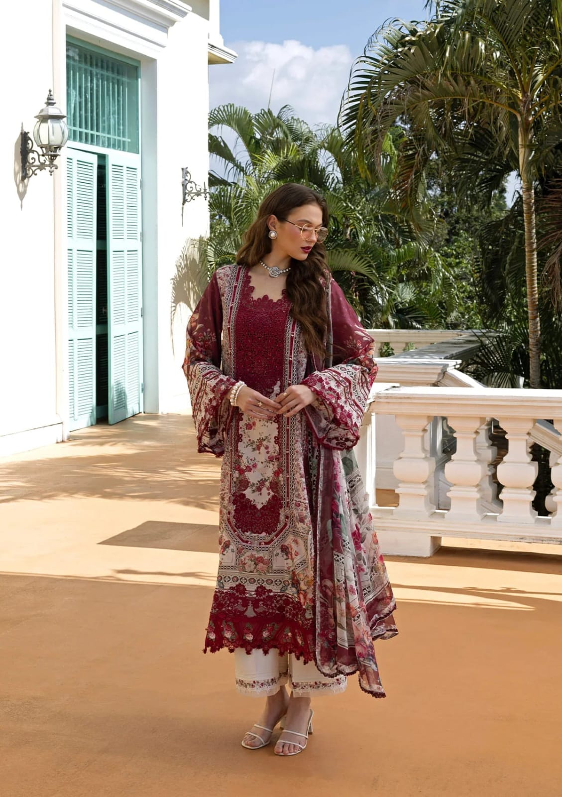 Elaaf MF-2A Premium Digital Printed Lawn With Emb Chiffon Dupatta Unstitched 3 Piece 2026