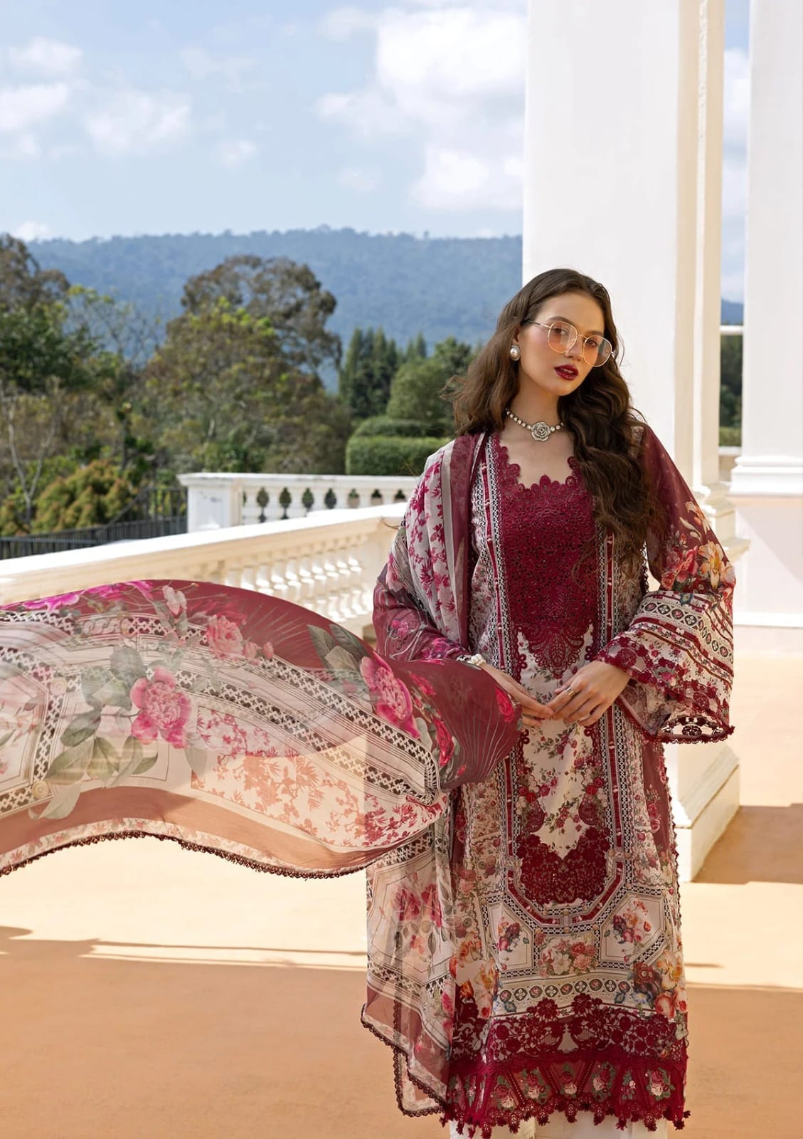 Elaaf MF-2A Premium Digital Printed Lawn With Emb Chiffon Dupatta Unstitched 3 Piece 2026