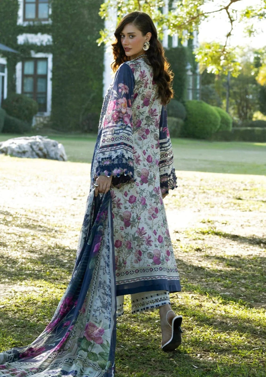 Elaaf MF-2A Premium Digital Printed Lawn With Emb Chiffon Dupatta Unstitched 3 Piece 2026