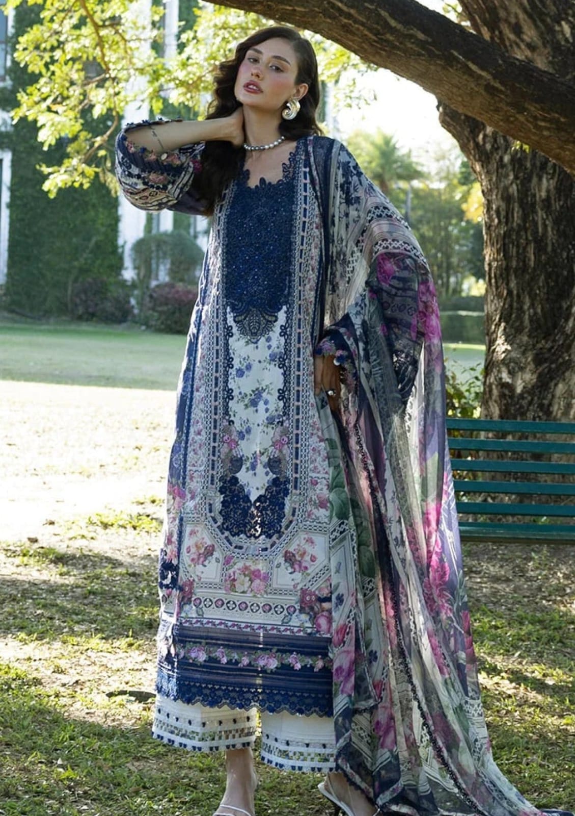 Elaaf MF-2A Premium Digital Printed Lawn With Emb Chiffon Dupatta Unstitched 3 Piece 2026