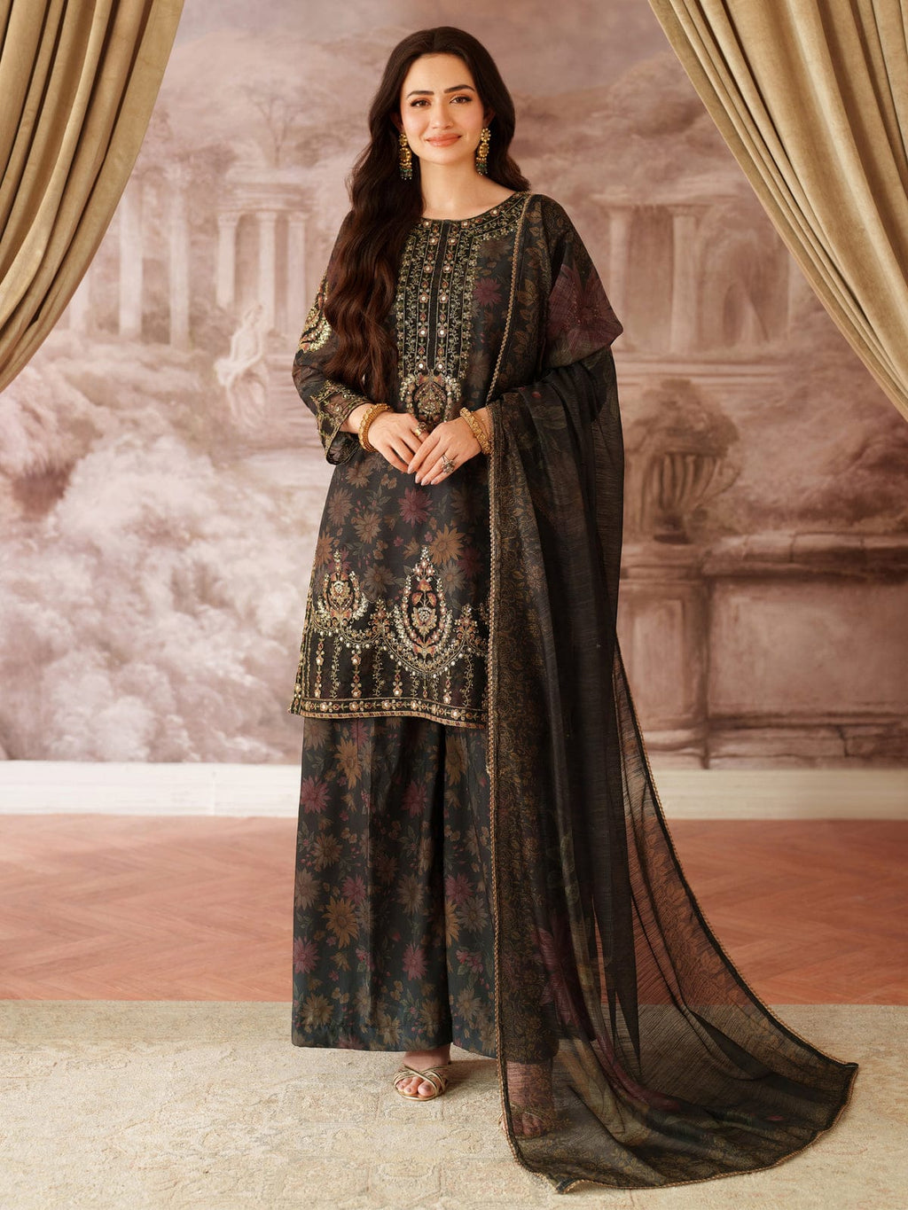 Mohagni MF-MH Premium Printed Lawn Unstitched 3 Piece Suit With Emb Chiffon Dupatta 2026