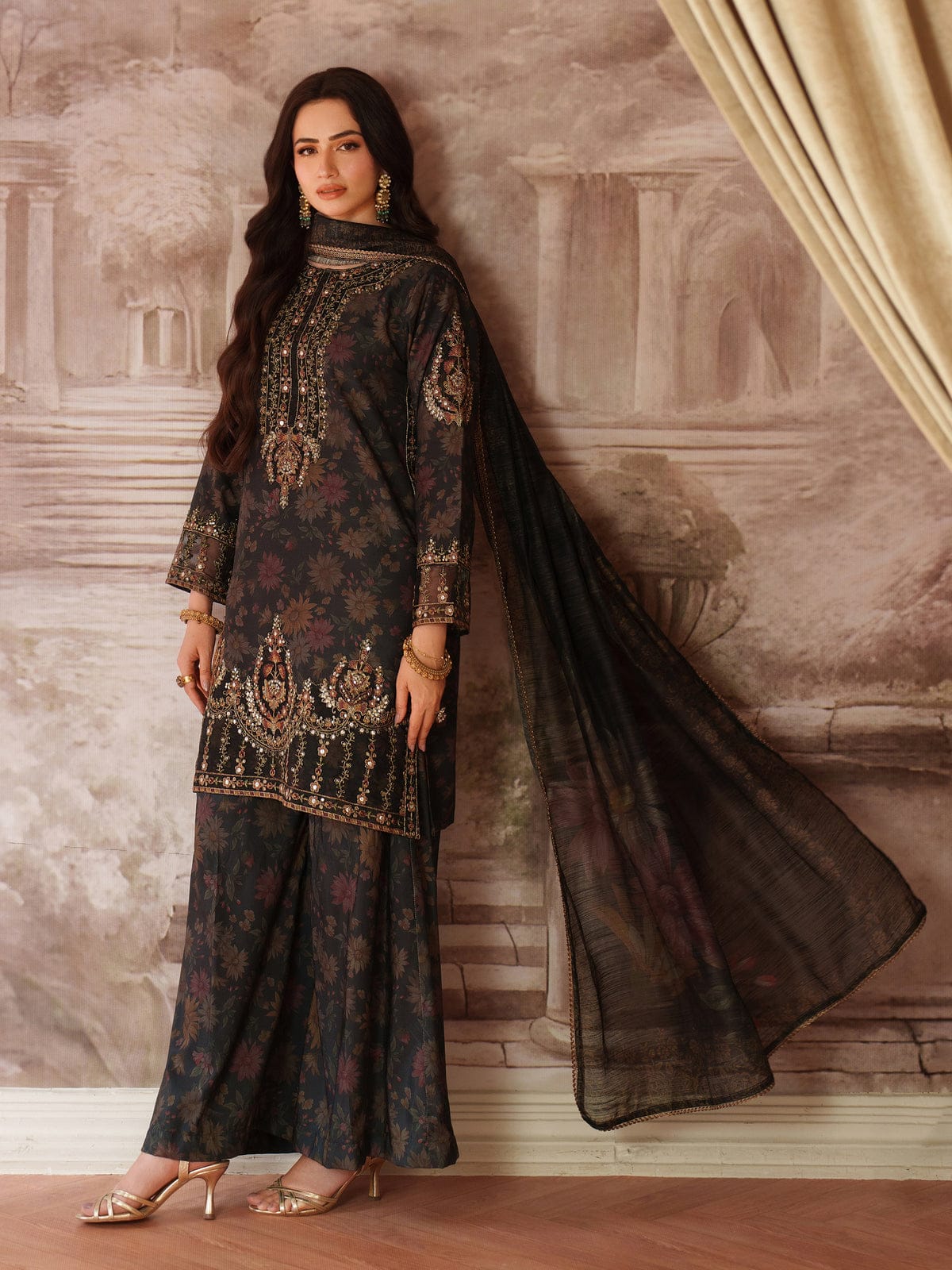 Mohagni MF-26013 Premium Printed Lawn With Emb Chiffon Dupatta Unstitched 3 Piece 2026