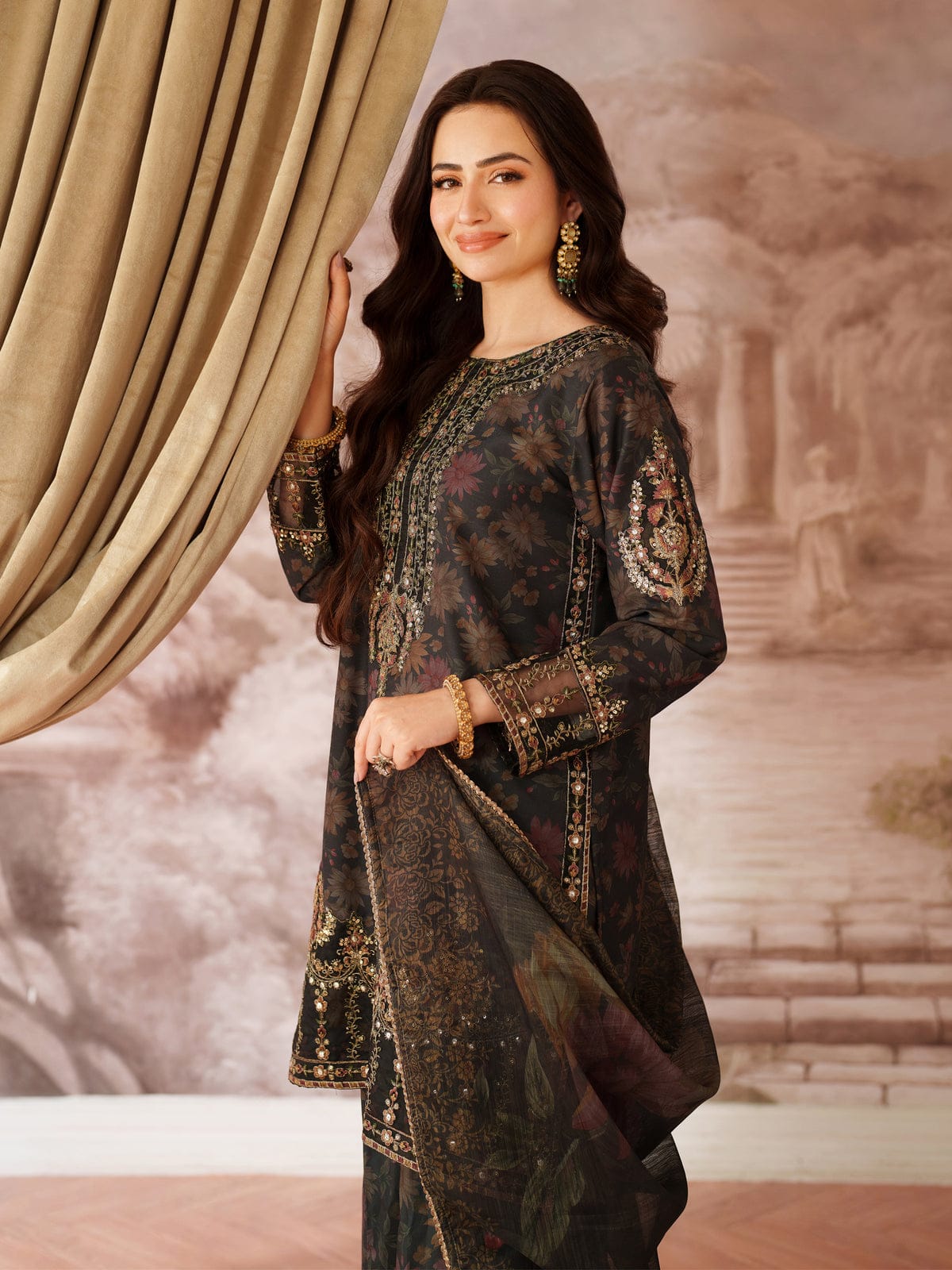 Mohagni MF-26013 Premium Printed Lawn With Emb Chiffon Dupatta Unstitched 3 Piece 2026