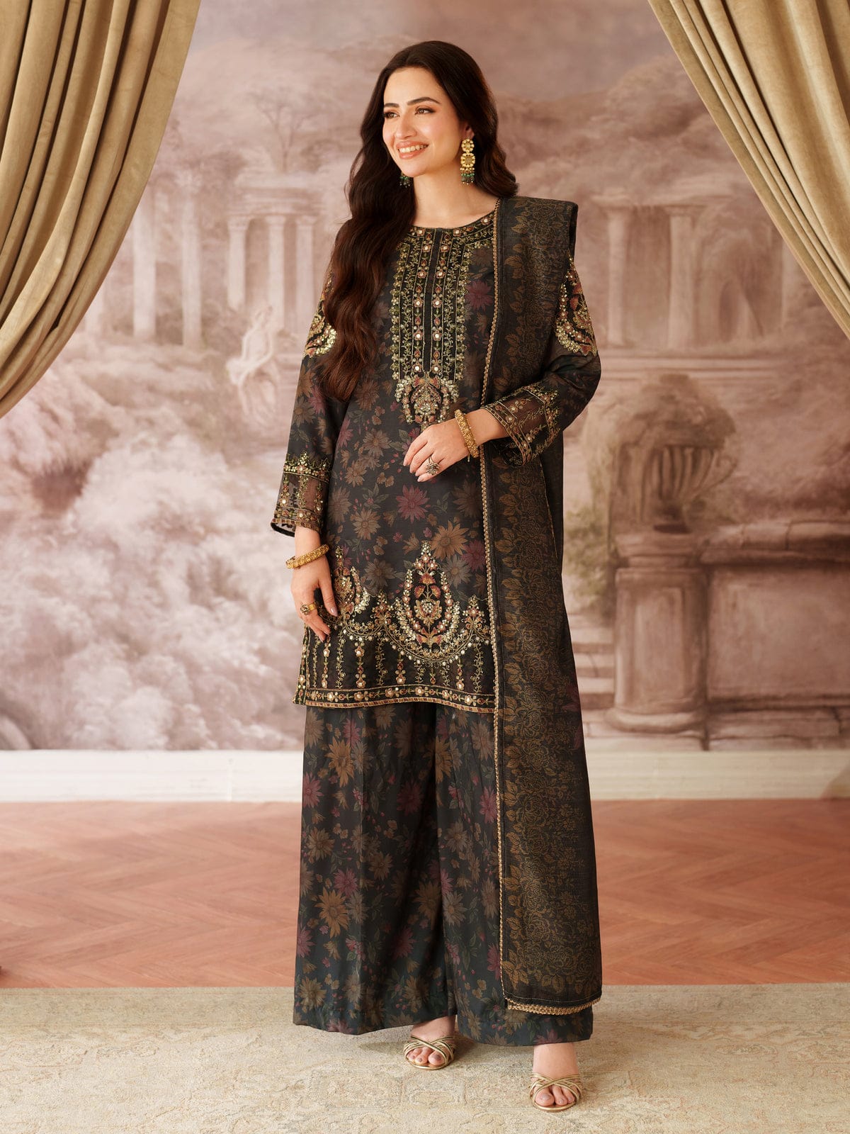 Mohagni MF-26013 Premium Printed Lawn With Emb Chiffon Dupatta Unstitched 3 Piece 2026