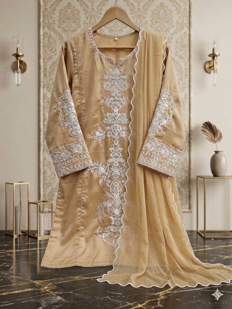 Mirana MF-26015 Premium Charmuse Silk With Chiffon Dupatta Unstitched 3 Piece 2026