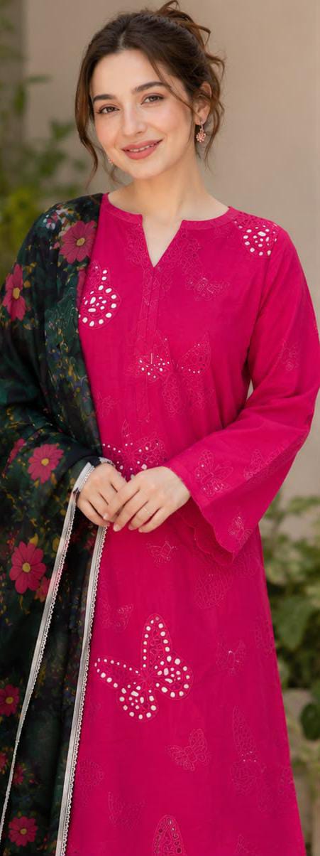 Trendy MF-26018 Premium Chikankari Lawn With Printed Silk Dupatta Unstitched 3 Piece 2026