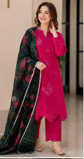 Trendy MF-TD Premium Chikankari Lawn Unstitched 3 Piece Suit With Printed Silk Dupatta 2026