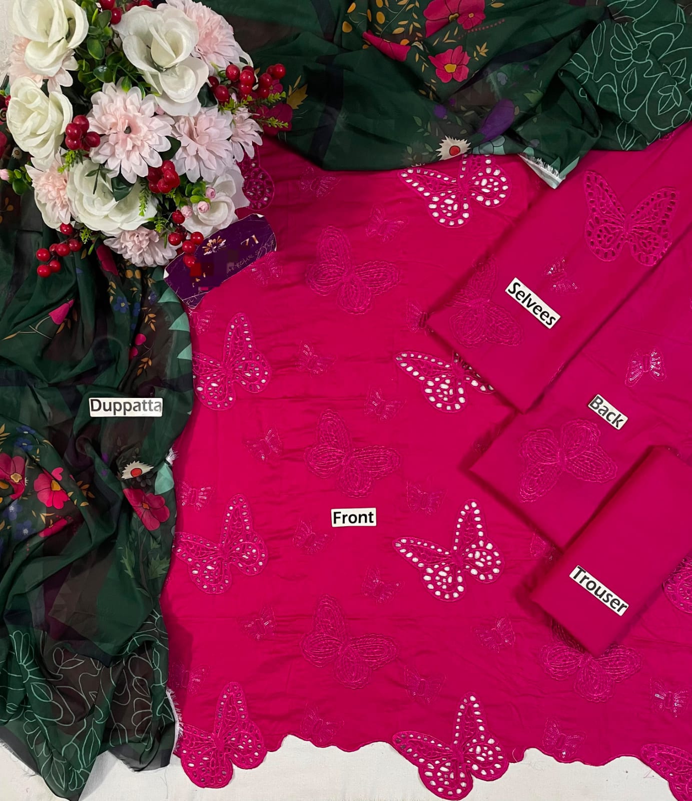 Trendy MF-26018 Premium Chikankari Lawn With Printed Silk Dupatta Unstitched 3 Piece 2026