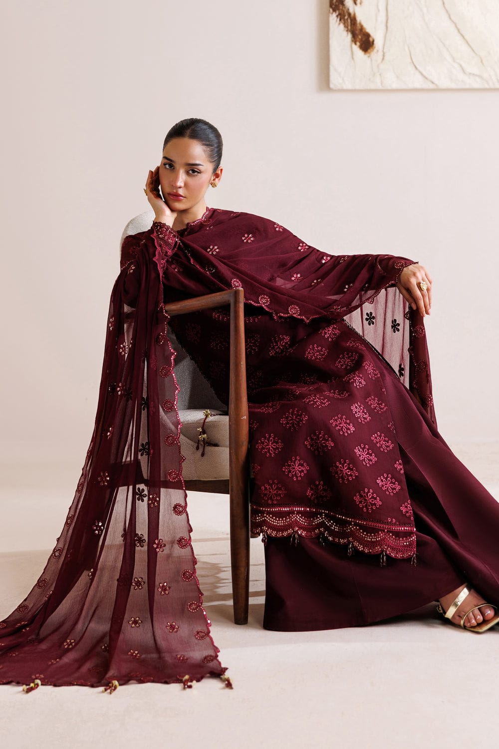 Crimson MF-26019 Premium Chiffon With Emb Chiffon Dupatta Unstitched 3 Piece 2026