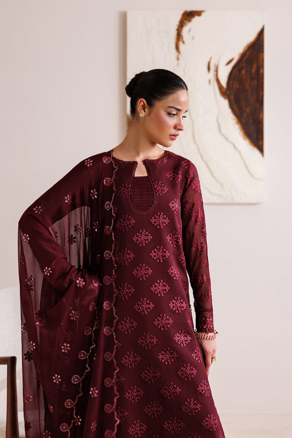Crimson MF-26019 Premium Chiffon With Emb Chiffon Dupatta Unstitched 3 Piece 2026