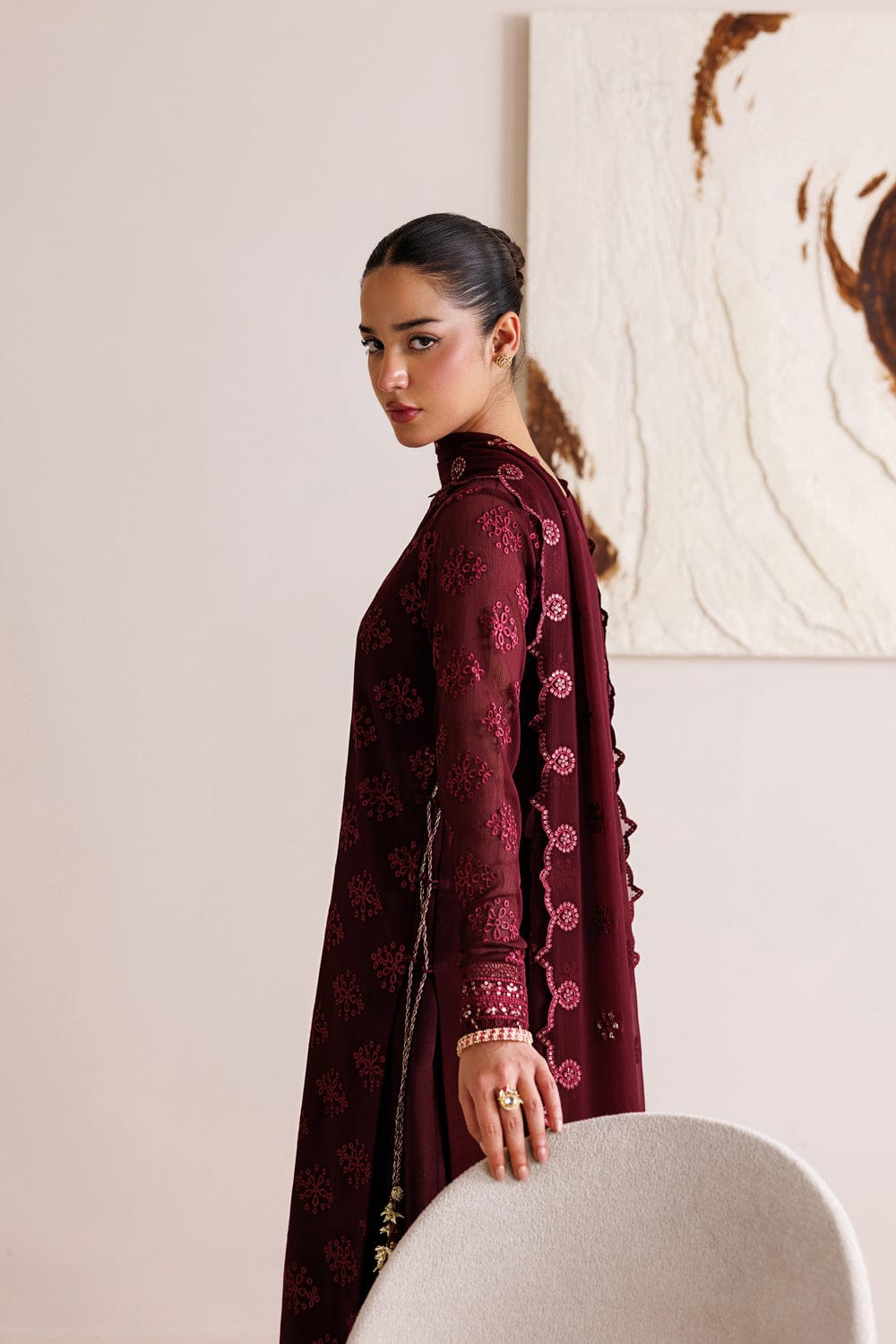Crimson MF-26019 Premium Chiffon With Emb Chiffon Dupatta Unstitched 3 Piece 2026
