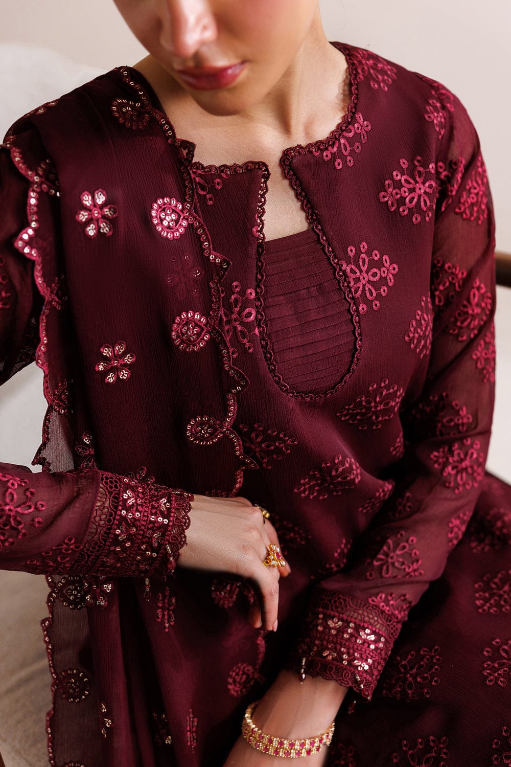 Crimson MF-26019 Premium Chiffon With Emb Chiffon Dupatta Unstitched 3 Piece 2026