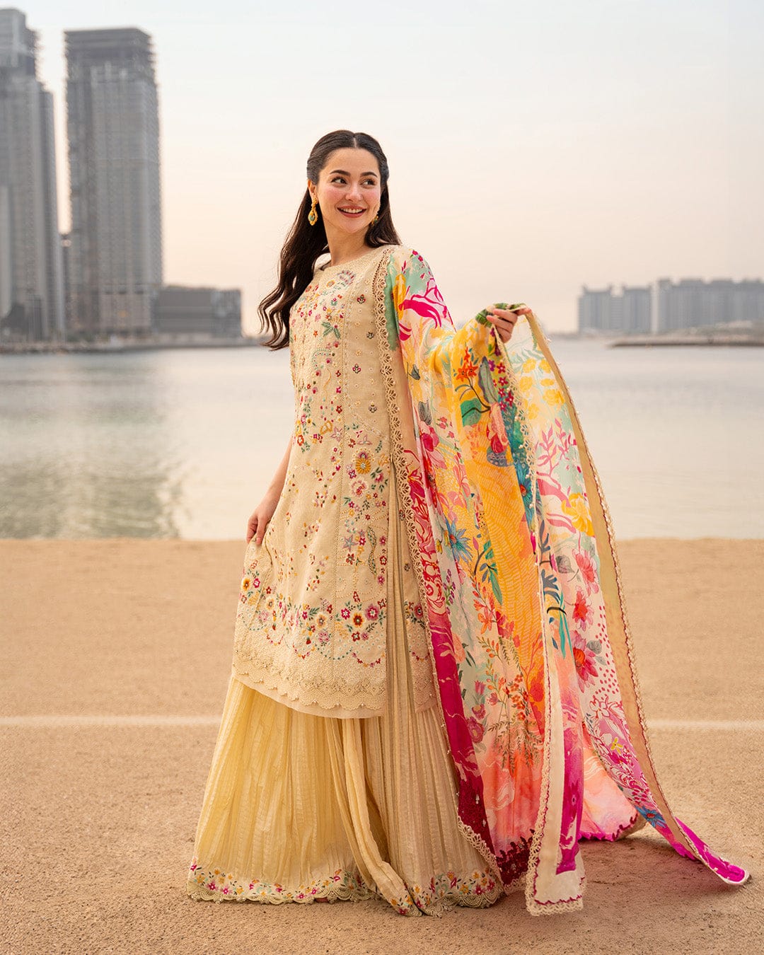 Faiza Saqlain MF-26042 Luxury Cotton With Digital Chiffon Dupatta Unstitched 3 Piece 2026