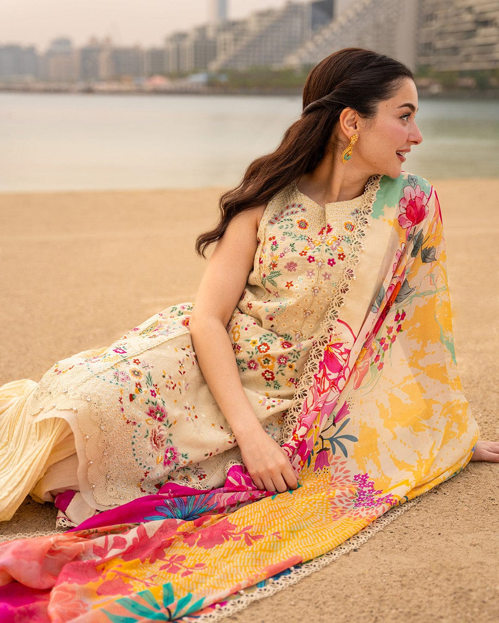 Faiza Saqlain MF-26042 Luxury Cotton With Digital Chiffon Dupatta Unstitched 3 Piece 2026