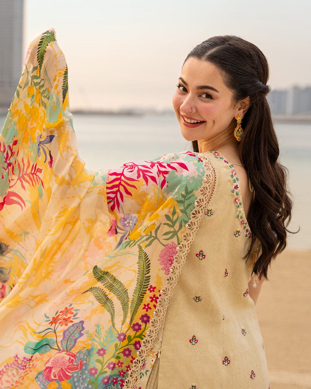 Faiza Saqlain MF-26042 Luxury Cotton With Digital Chiffon Dupatta Unstitched 3 Piece 2026