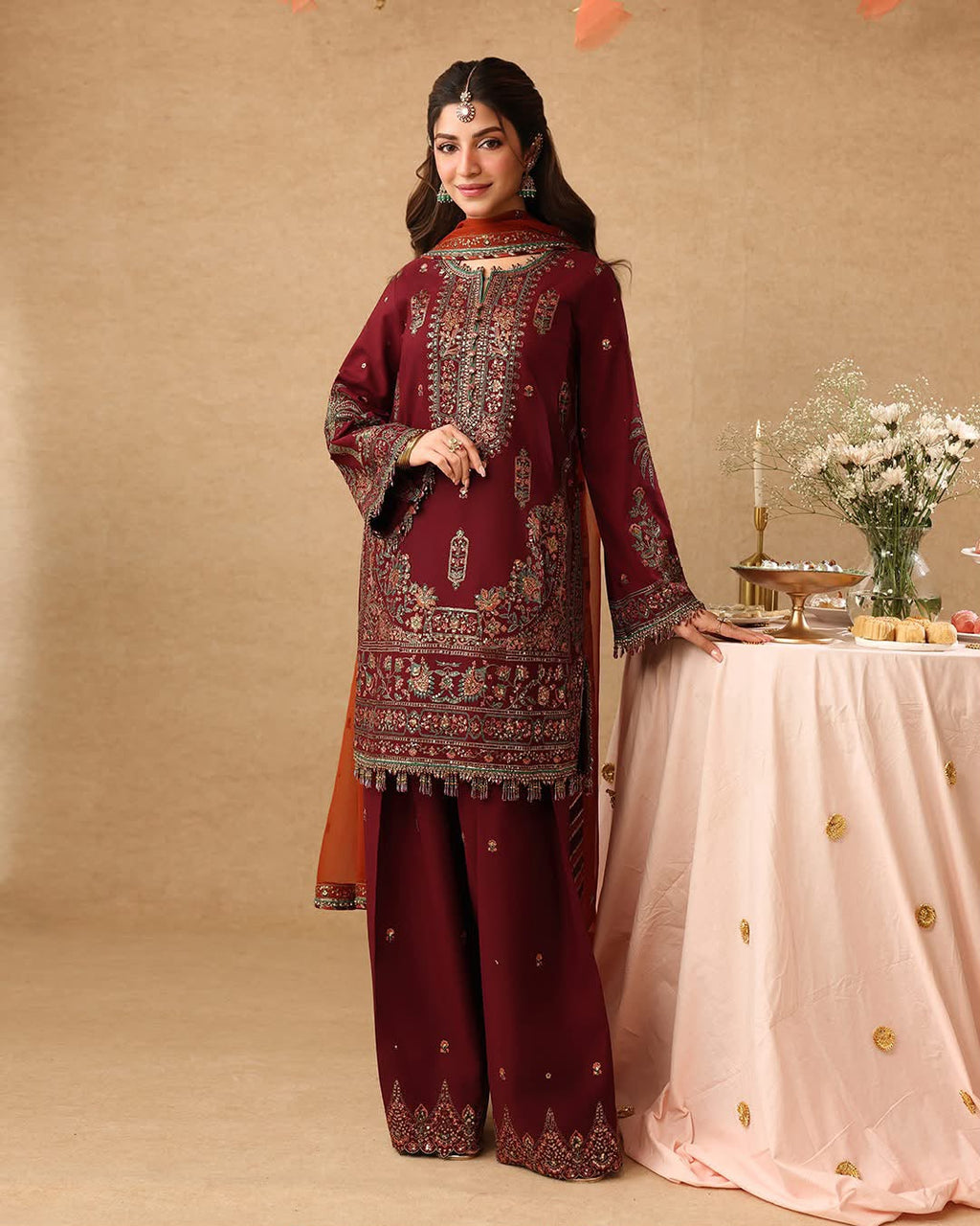 Asim Jofa MF-AJ Wedding Chiffon Unstitched 3 Piece Suit With Emb Chiffon Dupatta 2026