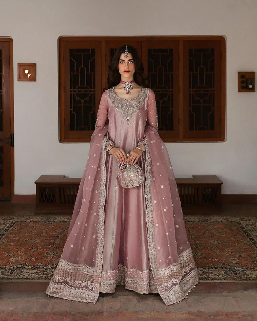 Faiza Saqlain MF-FS Premium Sheesha Silk Unstitched 3 Piece Suit With Emb Organza Dupatta 2026