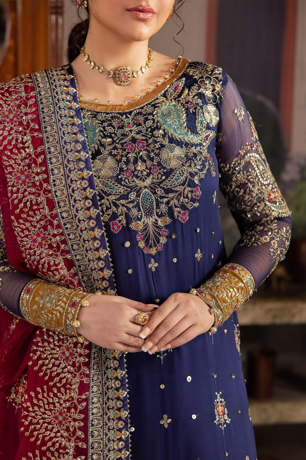 Nureh MF-26052 Premium Chiffon With Emb Organza Dupatta Unstitched 3 Piece 2026