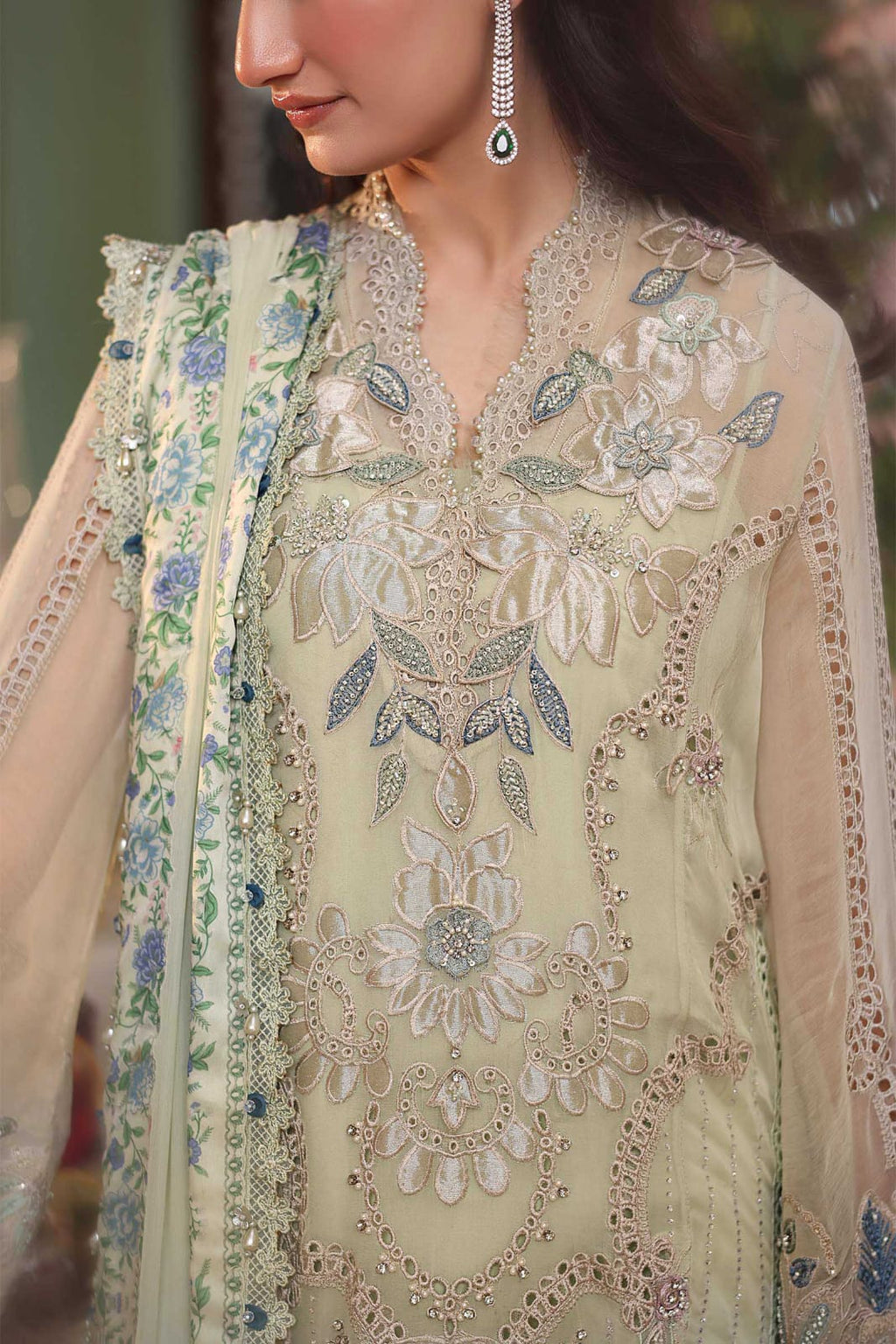 Maria B MF-MB-105 Premium Chiffon With Emb Digital Chiffon Dupatta Unstitched 3 Piece 2026
