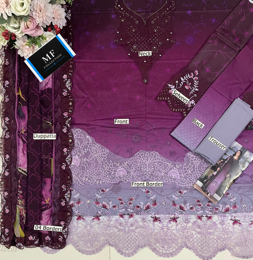 Noor By Saadia MF-26053 Premium Printed Lawn With Emb Chiffon Dupatta Unstitched 3 Piece 2026