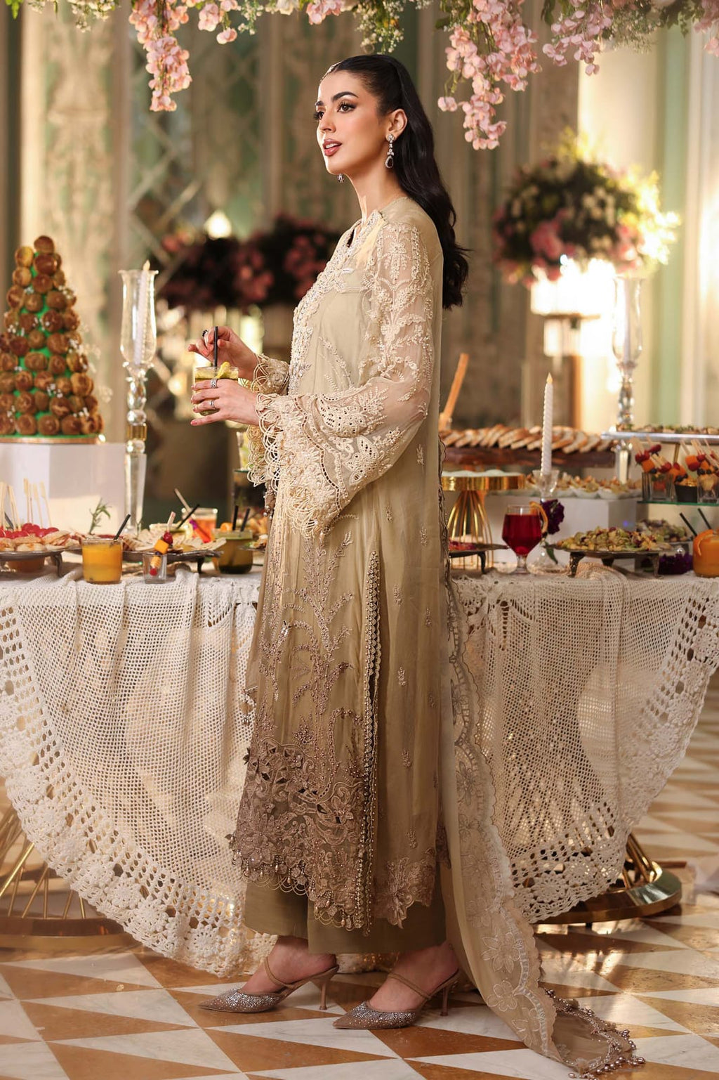 Maria B MF-MB-103 Premium Chiffon With Emb Chiffon Dupatta Unstitched 3 Piece 2026